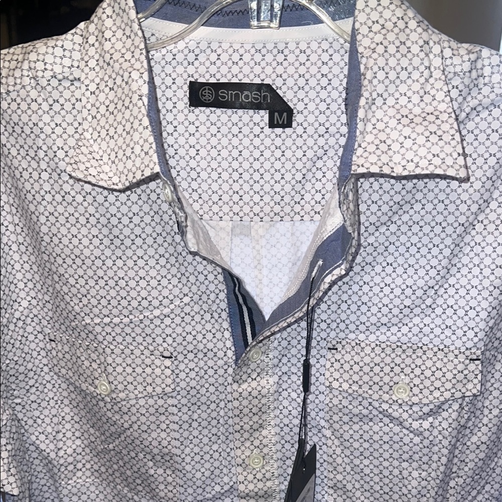 Men's White Patterned Shirt